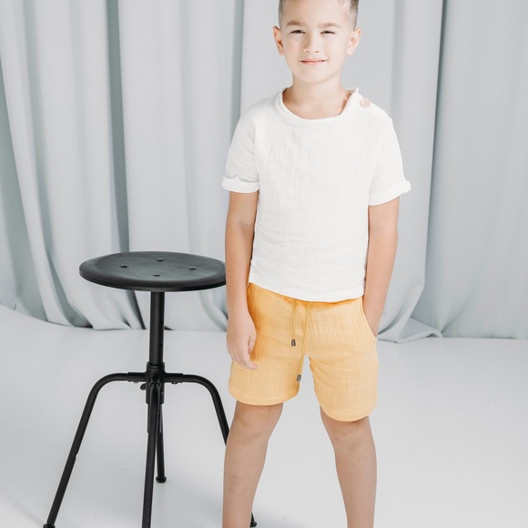 Organic Muslin Unisex Kids Set for summer T-Shirt with Shorts or Pants Sizes - Picture 12 of 13